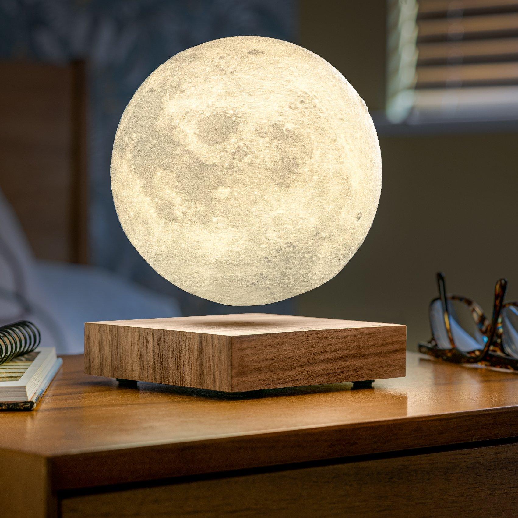 Levitating Moon Table Lamp, Magnetic Floating Night Light with 3 Lighting Modes, 3D Printed Levitation Bedside Table Lamp for Of